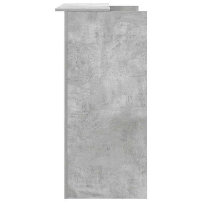 Modern Wood Reception Desk with Storage Shelf - Concrete Gray Desk Suitable for Office & Lobby, Durable Workstation Furniture, 100x50x103.5cm