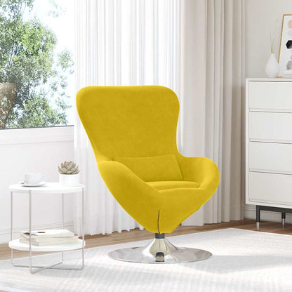 Fauteuil – Draaifauteuil – Relaxstoel – Loungestoel – Zitzetel – Geel – Fluweelstof – 360 Graden Draaibaar