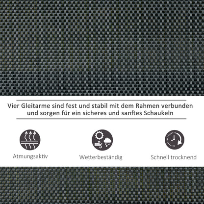 Tuinstoel – Schommelbank – Tuinbank – Loungestoel – Buitenbank – Metalen Frame – Ademend Mesh – Schommelfunctie – 2-Persoons – 120x70x88 cm