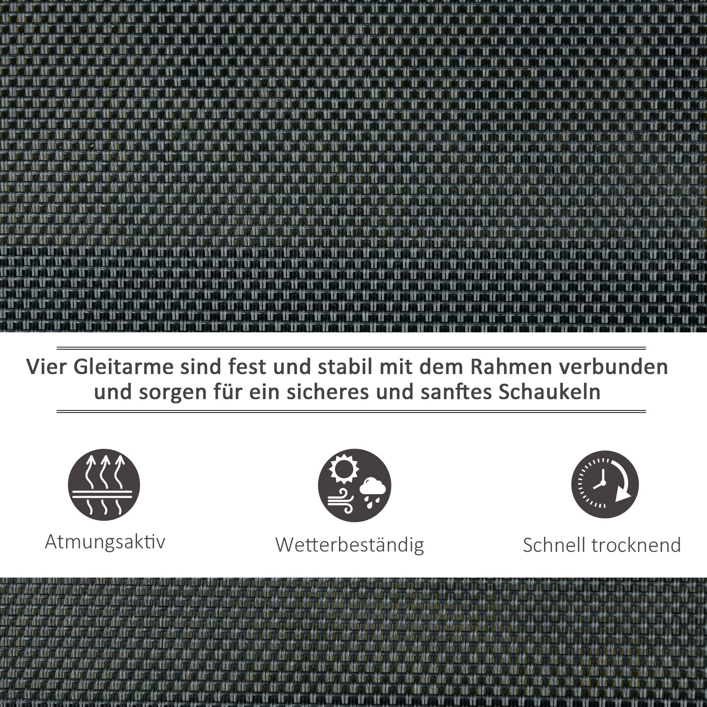 Tuinschommelbank – Tuinbank – Schommelstoel – Tuinmeubel – Loungestoel – Metalen Frame – Ademend Mesh – 2 Personen – Draagvermogen 200 kg
