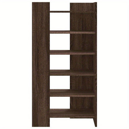 Modern Brown Oak Wood Shoe Cabinet with Multiple Shelves – Sturdy, Moisture-Resistant Storage for Living Rooms, Bedrooms, and Entryways, Shoe Storage Organizer