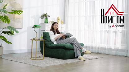 HOMCOM 1-Seater Lazy Sofa Floor Chair with Ultra-High Density Monobloc Foam, Lounge Chair for Living Room, Bedroom, and Office, 200 Kg Load Capacity, 82x103x75 cm, Green