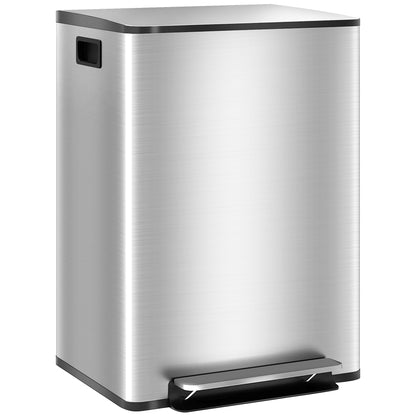 Prullenbak – Afvalbak – Pedaalemmer – Afvalemmer – Afvalscheidingsprullenbak – 2x30 Liter – RVS Met Softclose Deksel
