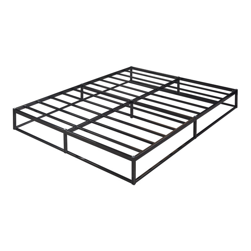 Ledikant – Metalen Bed – Bedframe – Bed Met Matras – Stalen Bed – Zwart – 160x200 cm – Stevig Stalen Frame – Ademend Kaltschuimmatras