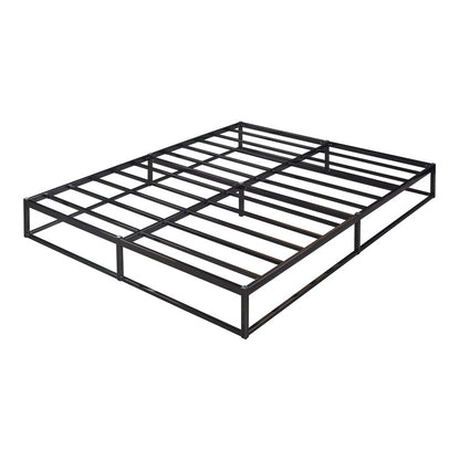 Ledikant – Metalen Bed – Bedframe – Bed Met Matras – Stalen Bed – Zwart – 160x200 cm – Stevig Stalen Frame – Ademend Kaltschuimmatras