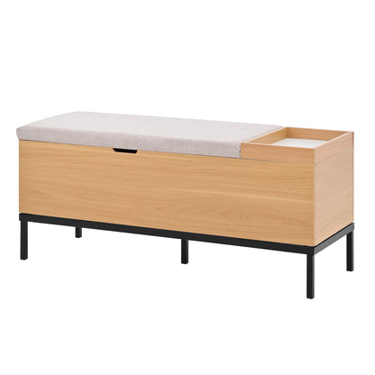 BTM Shoe Bench 115X40X49.5 Cm, Storage Bench with Seat Cushion, Bench with Storage, Floor Bench with Storage Space, Bench for Entrance Area, Living Room & Bedroom