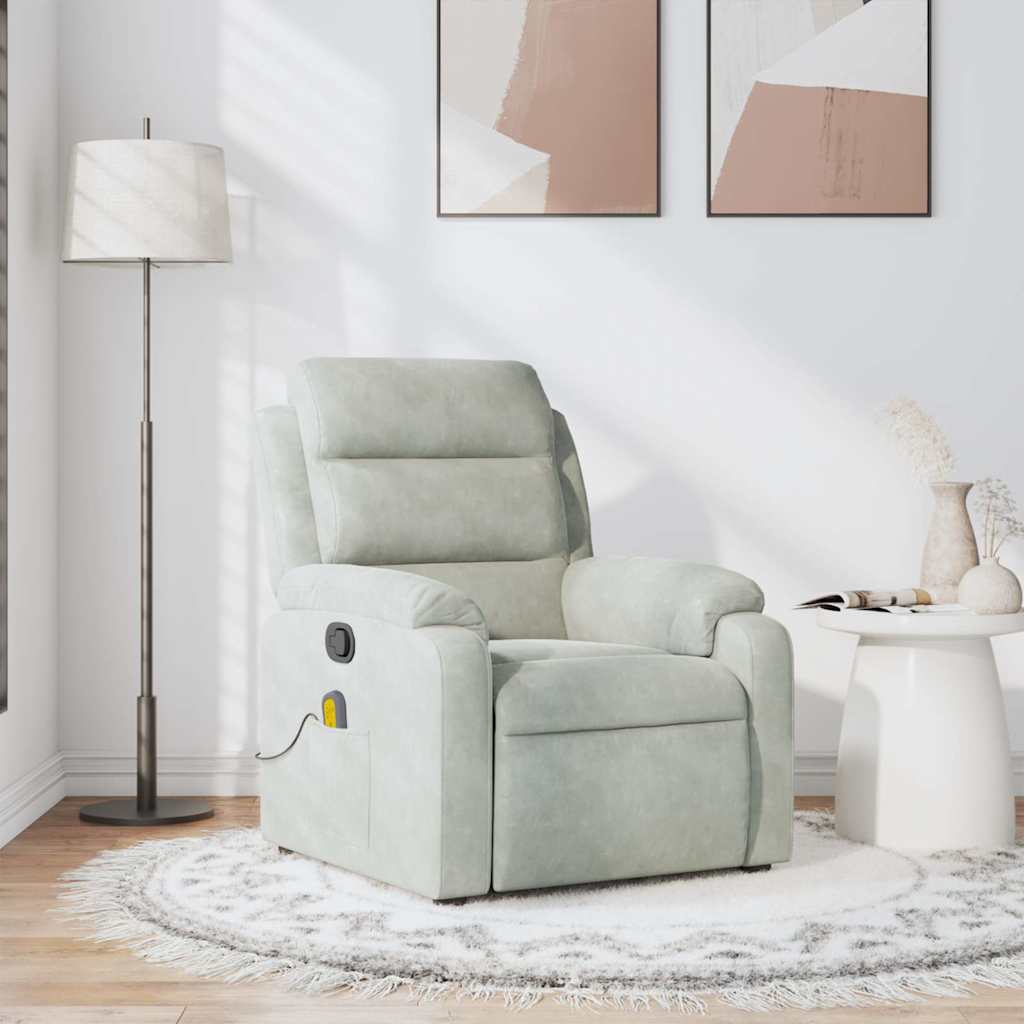 Fauteuil – Relaxstoel – Zetel – Loveseat – Loungechair – Handmatig Verstelbaar – Lichtgrijze Stof