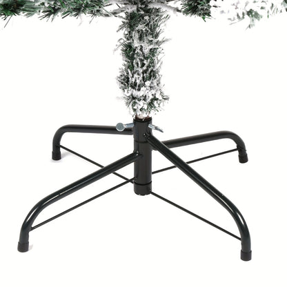 Kunstkerstboom – Nepboom – Valse Kerstboom – Flock Kerstboom – Hinged Kerstboom – 150 cm Hoog – Inclusief Versieringen – Met Sneeuwlaag – Stevige Metalen Standaard – Geschikt Voor Binnen En Buiten
