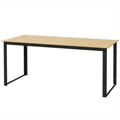 Tuintafel – Buitentafel – Balkon Tafel – Terrastafel – Tuinmeubel – Verstelbare Hoogte – Weerbestendig IJzeren Frame – 175x78 cm – 6 Persoons