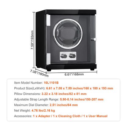 Watchwinder – Horloge Opwinder – Automatische Horloge Winder – Horloge Winder – Horlogedoos – Houten Behuizing – Fluisterstille Mabuchi Motor