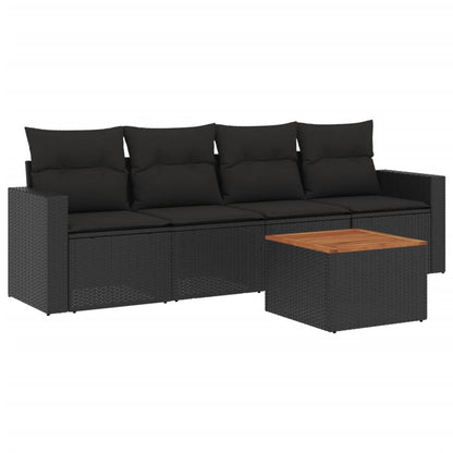 Loungeset – Loungesets – Tuinset – Loungebank – Tuinmeubelen – PE-Rattan – Incl. Kussens Met Afneembare Hoezen – Houten Tafel
