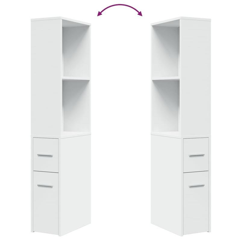 Badkamerkast – Badkamermeubel – Opbergkast – Kolomkast – Smal Kastje – Wieltjes – Hardhouten Materiaal – Lade En Bovenplank