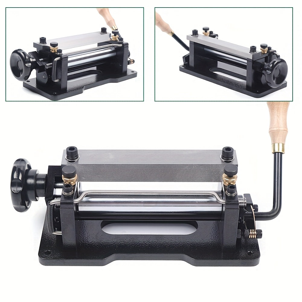 Kunstleer Splitter – Kunstleer Schroefmachine – Handmatige Peeling Machine – Leren Schiller – Lederen Afschilapparaat – Verstelbare Dikte 2-6 mm – Robuust Staal & Houten Handgreep