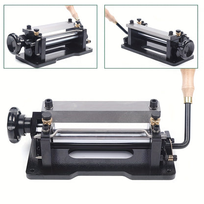 Kunstleer Splitter – Kunstleer Schroefmachine – Handmatige Peeling Machine – Leren Schiller – Lederen Afschilapparaat – Verstelbare Dikte 2-6 mm – Robuust Staal & Houten Handgreep