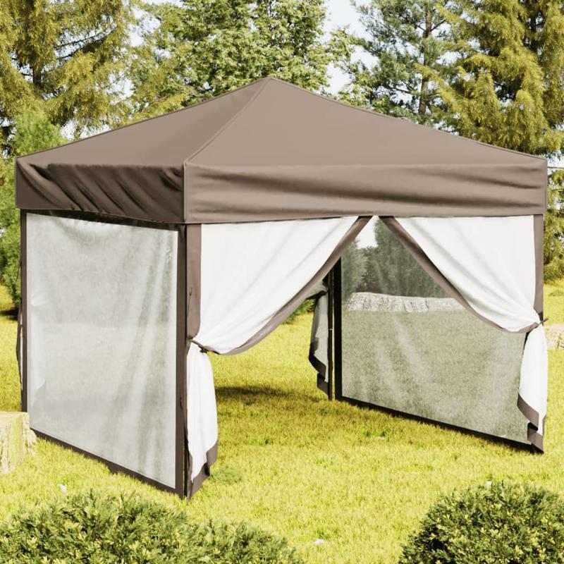 Tuinpaviljoen – Tuinkamer – Buitentent – Partytent – Overkapping – 3x3 Meter – Weerbestendig Stalen Frame – UV-werend Taupe Dak