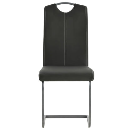 Eetkamerstoelen – Stoelen – Dining Stoelen – Kuipstoel – Zwarte Kunstleren Stoelen – Set Van 2 – Comfortabel Foam Gevoerd – Stevig Metalen Frame