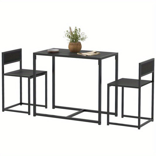 Bartafelset – Bartafel – Barkrukken – Barstoelen – Barmeubel – Variant 835-136V80BK – Compact 90x47x76 cm – Duurzaam Metaal-Hout Design
