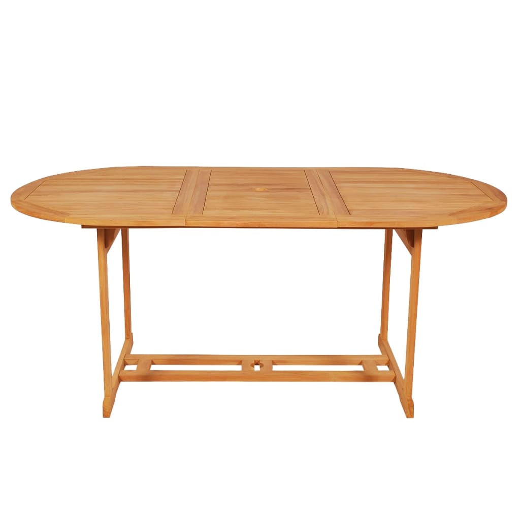 Tuinset – Diningset – Bistroset – Loungeset – Tuinmeubelen – Hoogwaardig Teak Hout – Verstelbare Stoelen met Kussens – Parasolgat Tafel – Crèmekleur – 6 Personen