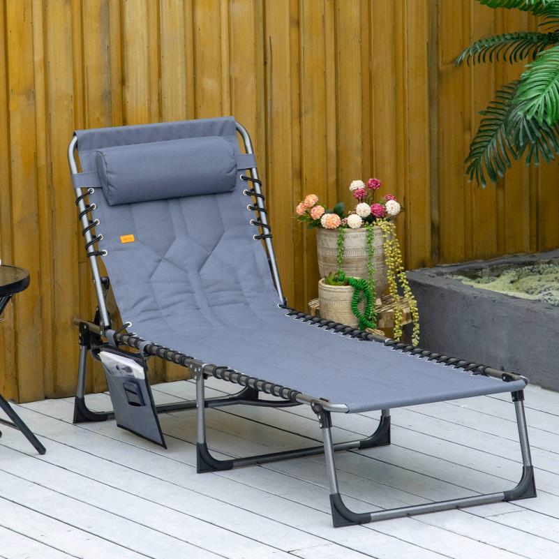 Verstelbare Lounge Stoel – Vouwstoel – Tuinstoel – Strandstoel – Kampeerstoel – Weerbestendig Polyester – Lichtgewicht Inklapbaar