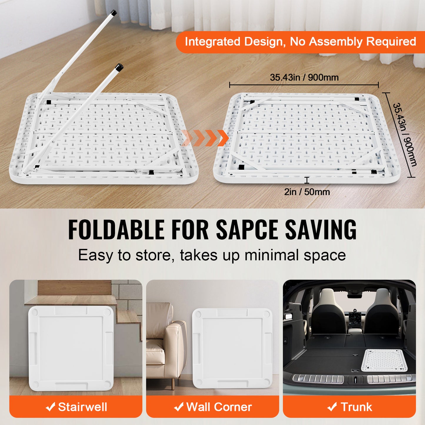 Vouwtafel – Speltafel – Kaarttafel – Mahjongtafel – Opvouwbare Tafel – 4 Bekerhouders – Duurzaam HDPE Blad