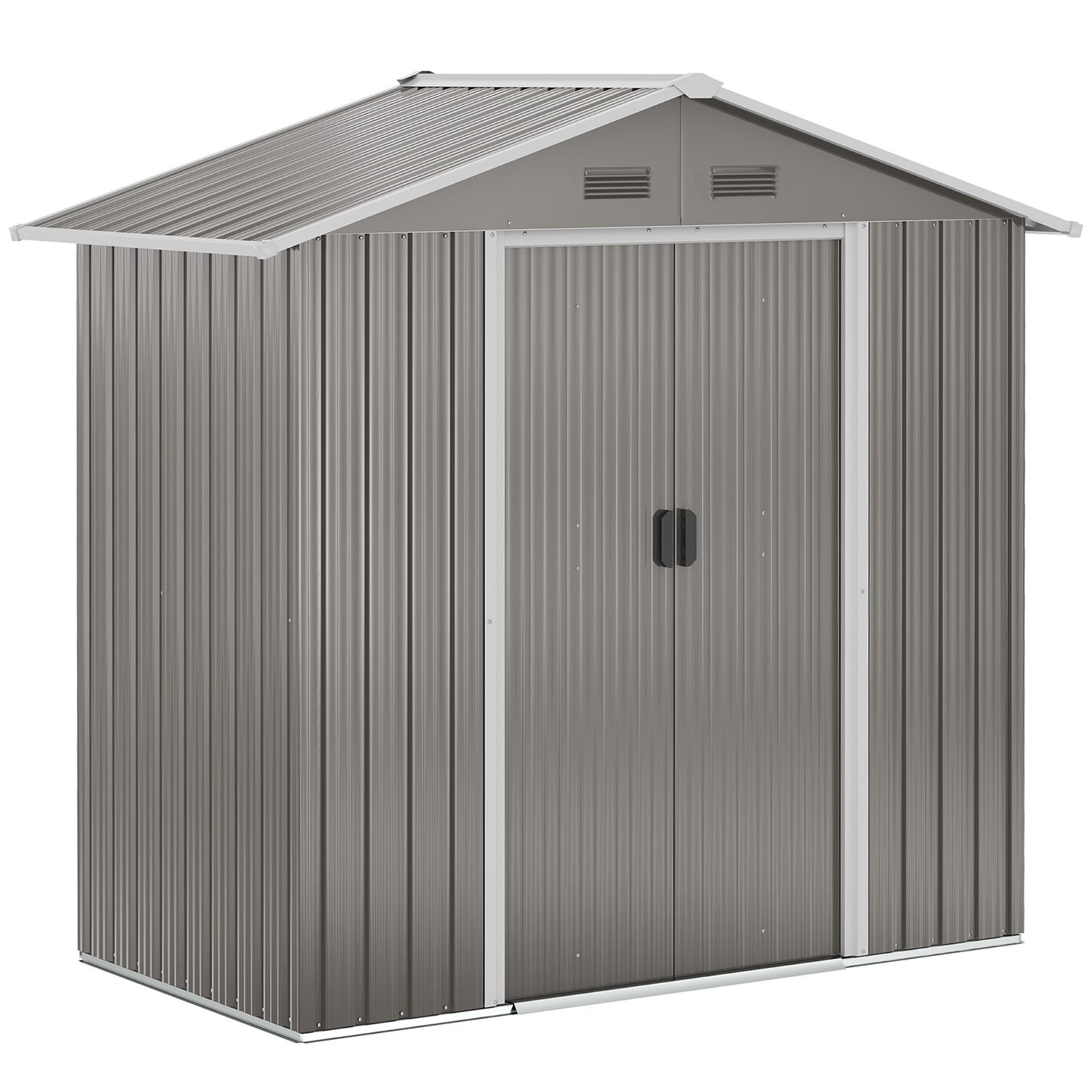 Tuinhuis – Tuinberging – Tuinschuur – Opslagkast – Tuinkast – Lichtgroen – Schuifdeuren – Gegalvaniseerd Staal – Ventilatieopeningen – 4,9 m²