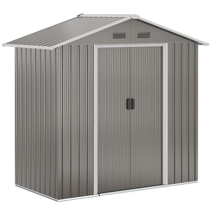Tuinhuis – Tuinberging – Tuinschuur – Opslagkast – Tuinkast – Lichtgroen – Schuifdeuren – Gegalvaniseerd Staal – Ventilatieopeningen – 4,9 m²