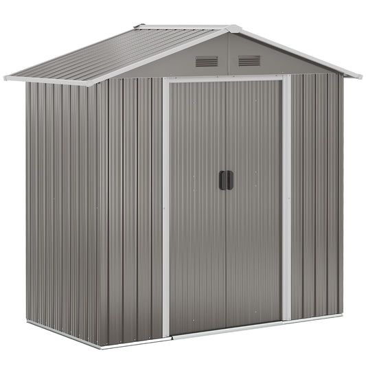 Tuinhuis – Tuinberging – Tuinschuur – Opslagkast – Tuinkast – Lichtgroen – Schuifdeuren – Gegalvaniseerd Staal – Ventilatieopeningen – 4,9 m²