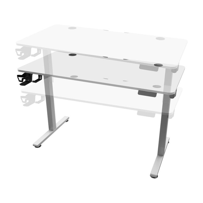 Verstelbaar Bureau – Zit-Sta Bureau – Elektrisch Bureau – Ergonomisch Bureau – Wit 140x60 cm – Traploos Verstelbaar 72-117 cm – Geheugenfunctie