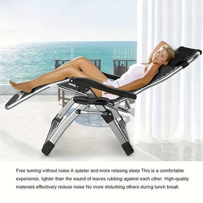 Ligstoel – Tuinstoel – Campingstoel – Strandstoel – Relaxstoel – Extra Breed 72 cm – Verstelbare Rugleuning Met Kussen