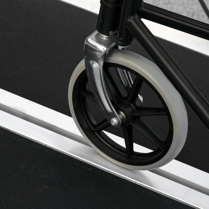 Rolstoeloprit – Opritrolstoel – Toegangshelling – Inklapbare Ramp – Mobiliteitsbrug – Aluminium – Opvouwbaar Met Handgreep – Antisliplaag En Verhoogde Zijkanten – Draagkracht 270 Kg – Zwart