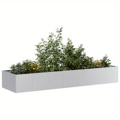 Bloembak – Plantenbak – Verhoogde Plantenbak – Plantenbak Voor Balkon – Tuinbak – Gegalvaniseerd Staal – Weerbestendig – 280x80x40 cm
