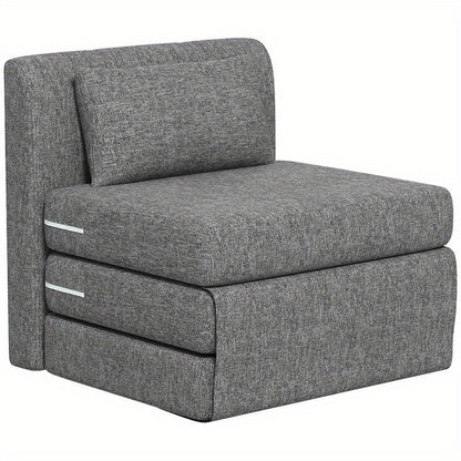 Opvouwbare Slaapstoel – Slaapzetel – Relaxstoel – Slaapfauteuil – Multifunctionele Stoel – 3-Posities Verstelbaar – Stevig Metalen Frame – Grijze Stoffering – Ruimtebesparend Design – Eenvoudige Montage