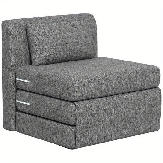 Opvouwbare Slaapstoel – Slaapzetel – Relaxstoel – Slaapfauteuil – Multifunctionele Stoel – 3-Posities Verstelbaar – Stevig Metalen Frame – Grijze Stoffering – Ruimtebesparend Design – Eenvoudige Montage