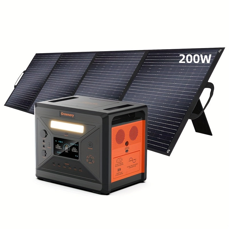 Draagbare Stroomvoorziening – Mobiele Generator – Noodstroom – Zonne-energie Generator – Lithium Accu Powerbank – 2500W Capaciteit – Snelladen Met 2 AC Uitgangen