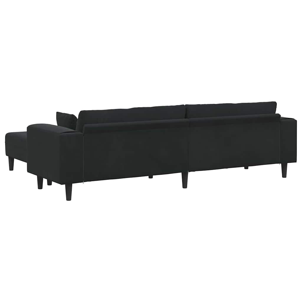 Bankstel – Bank – Hoekbank – Slaapbank – Zetel – Velvet Bekleding – Inclusief Ottoman – Stevig Houten Frame