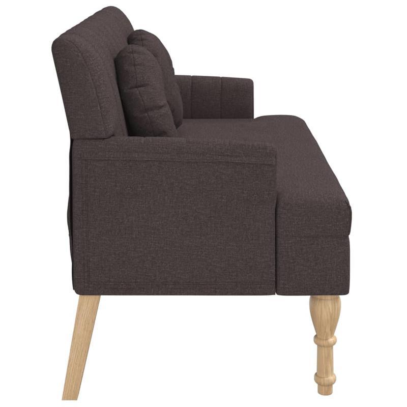 Bankje – Zitbank – Halbankje – Woonkamerbank – Slaapkamerbank – Massief Houten Frame – Donkerbruin Champagne Met Pluche Kussens – 114x65x75 cm