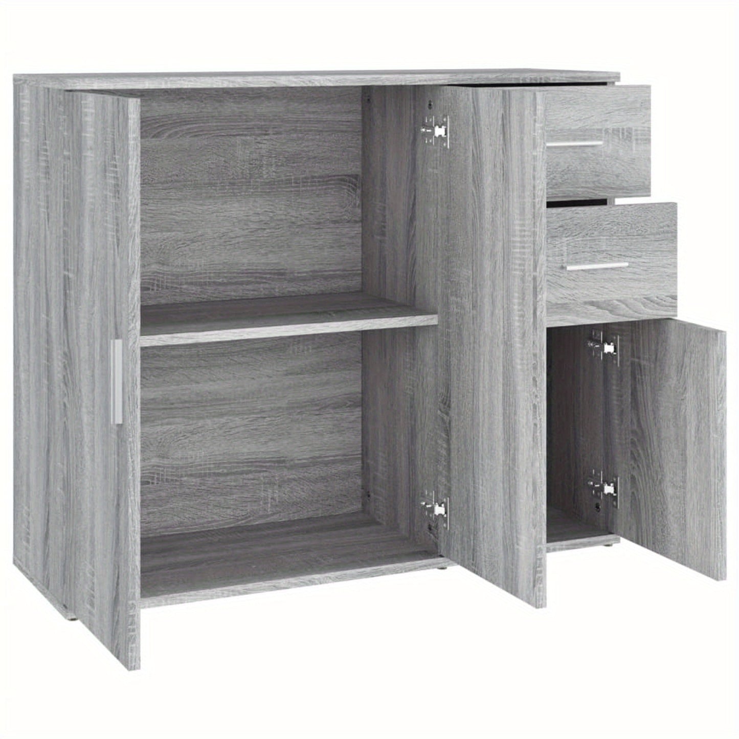 Sideboard Grey Sonoma 91x29.5x75 cm Engineered Wood Side Cabinet Organizer Storage Cabinet Storage Box for Bedroom, Living Room, Bathroom, Home Furniture