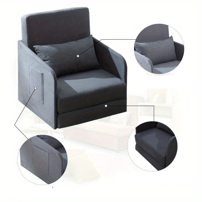 Moderne Grijze Stoffen Sofa – Zitbank – Loveseat – Settee – Divan – Wasbare Hoes – Stevig Metalen Frame – Inclusief Kussens – Compact 70x76x77 cm