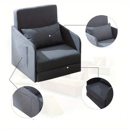 Moderne Grijze Stoffen Sofa – Zitbank – Loveseat – Settee – Divan – Wasbare Hoes – Stevig Metalen Frame – Inclusief Kussens – Compact 70x76x77 cm