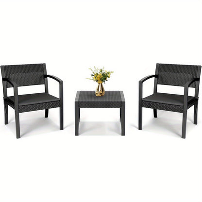 Balkonset – Tuinmeubelset – Bistroset – Loungeset – Balkonmeubels – Polyrattan – Weerbestendig – Inclusief Zitkussens
