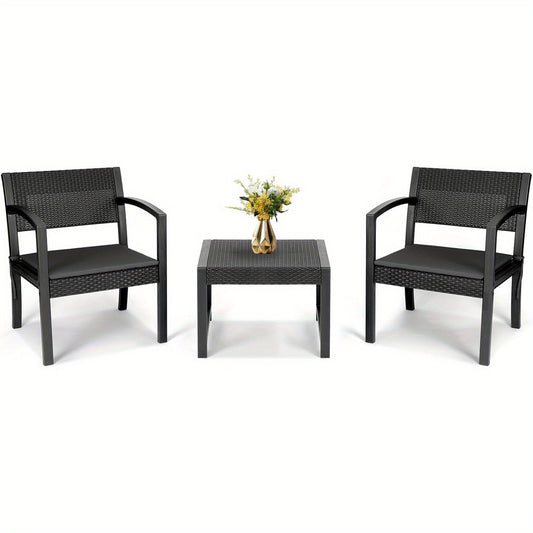 Balkonset – Tuinmeubelset – Bistroset – Loungeset – Balkonmeubels – Polyrattan – Weerbestendig – Inclusief Zitkussens
