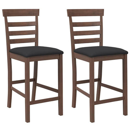 Bar stool with pillow 2pcs of brown solid wood rubber tree,  Dining Room Furniture, Modern Stool, Fabric Upholstery, Backrest Stool, High Stool, Commercial Use, Cafe Seating