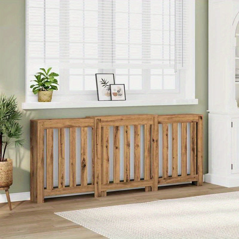 Radiatorombouw – Radiatorcover – Radiatorkast – Verwarming Ombouw – Radiatorscherm – Bruin Hout – Extra Bergruimte – Vloerstaand 205x21,5x83,5 cm