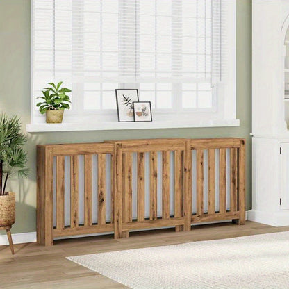 Radiatorombouw – Radiatorcover – Radiatorkast – Verwarming Ombouw – Radiatorscherm – Bruin Hout – Extra Bergruimte – Vloerstaand 205x21,5x83,5 cm