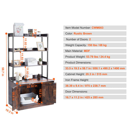 kattenbakhuisje – kattenbakmeubel – kattenbakkast – kattenbakombouw – kattenbakverbergkast – verborgen kattenbakruimte – duurzaam MDF met metalen frame