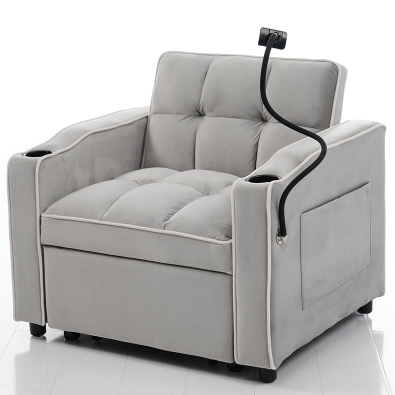 3-in-1 Uitschuifbare Sofa Bed – Slaapstoel – Fauteuil – Uitklapbed – 1-Persoonsbed – Ingebouwde Bekerhouders – Telefoonhouder – Compact 83x167x76 cm