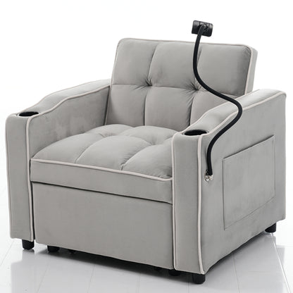 3-in-1 Uitschuifbare Sofa Bed – Slaapstoel – Fauteuil – Uitklapbed – 1-Persoonsbed – Ingebouwde Bekerhouders – Telefoonhouder – Compact 83x167x76 cm