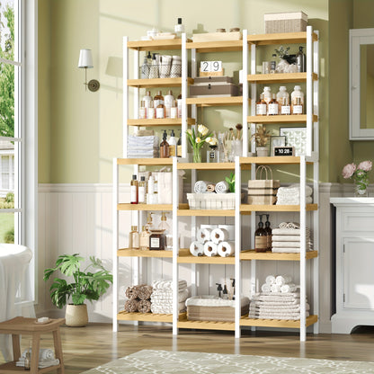 Bamboekast – Badkamerkast – Opbergkast – Boekenkast – Kasten – Hoog model 105x30x160,7 cm – Duurzaam bamboe materiaal
