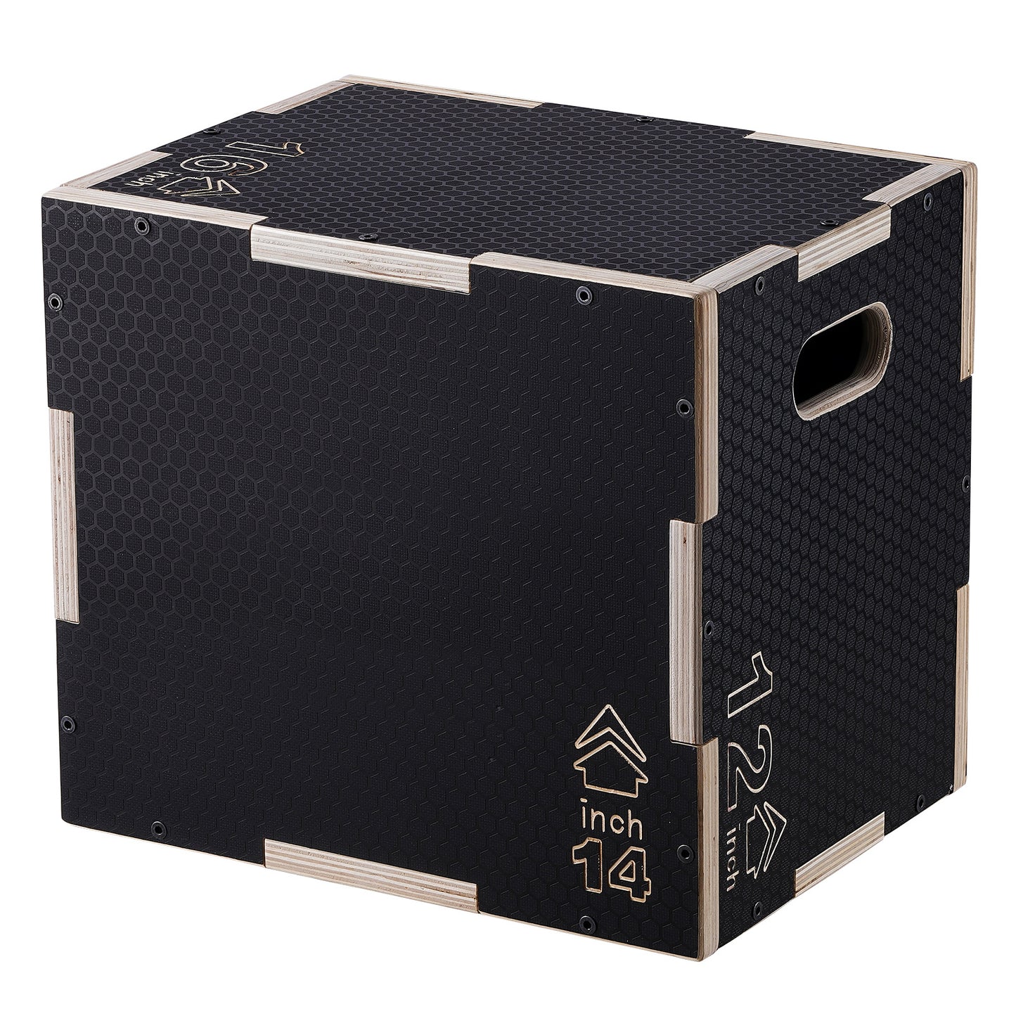 Plyobox – Jump Box – Plyometrische Box – Step Up Box – Fitness Platform – Houten Verstelbare Plyo Box – 3 Hoogtes 16/14/12 Inch – Antislip Oppervlak