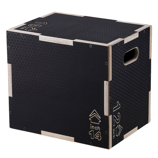 Plyobox – Jump Box – Plyometrische Box – Step Up Box – Fitness Platform – Houten Verstelbare Plyo Box – 3 Hoogtes 16/14/12 Inch – Antislip Oppervlak
